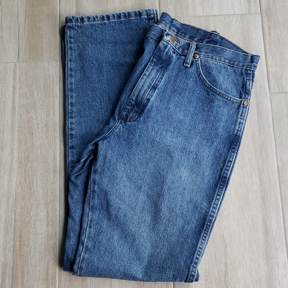Wrangler Mens Slimfit Cowboy Cut Blue Denim Jeans 34/36 - Inseam 35